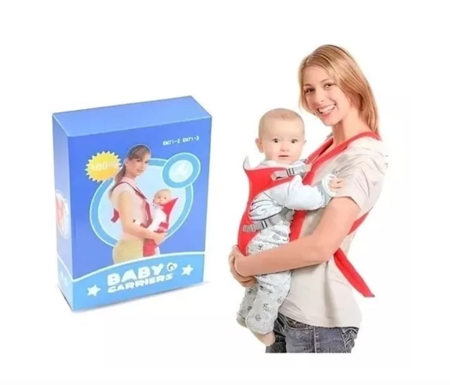 MOCHILA RIQUI PORTABEBÉS ACOLCHADO CANGURO AJUSTABLE NARANJO - 3