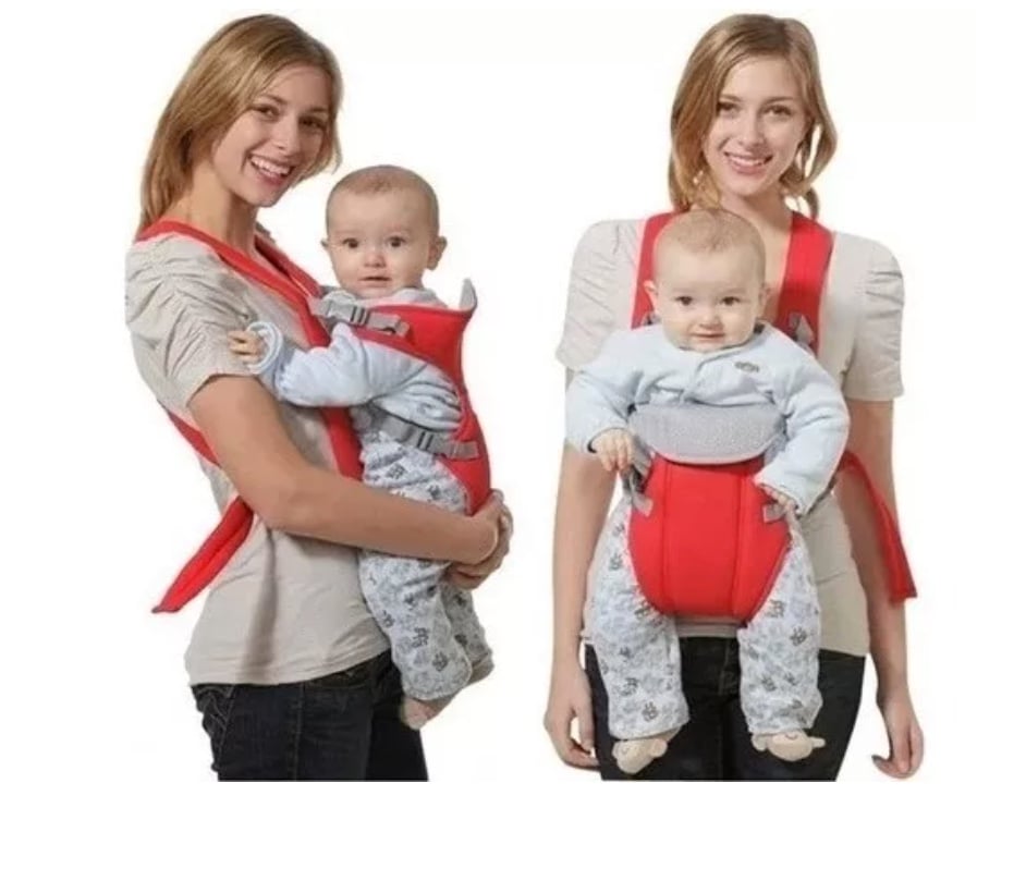 MOCHILA RIQUI PORTABEBÉS ACOLCHADO CANGURO AJUSTABLE ROJO - 2