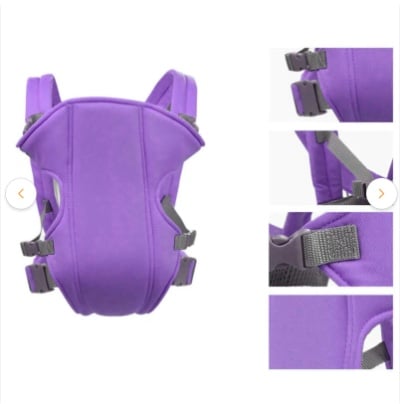 MOCHILA RIQUI PORTABEBÉS ACOLCHADO CANGURO AJUSTABLE MORADO - 1