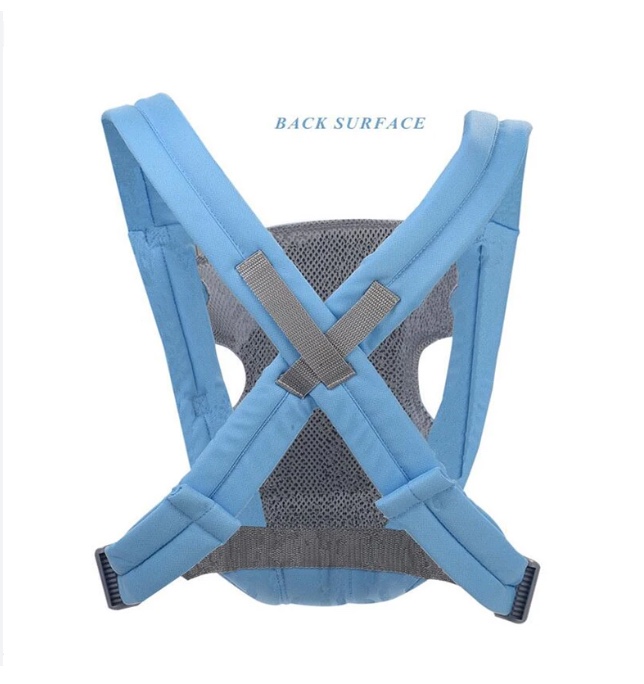 MOCHILA RIQUI PORTABEBÉS ACOLCHADO CANGURO AJUSTABLE CELESTE - 4