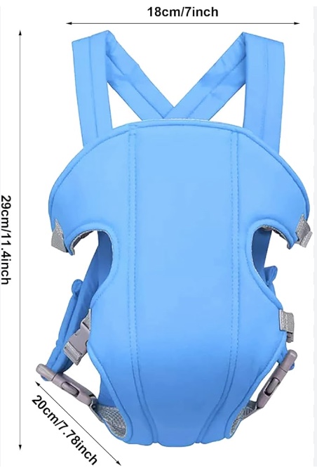 MOCHILA RIQUI PORTABEBÉS ACOLCHADO CANGURO AJUSTABLE CELESTE - 5