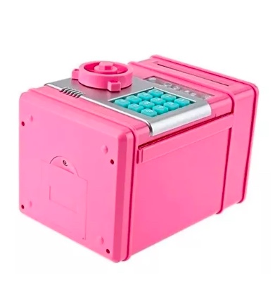 ALCANCIA ELECTRONICA RIQUI ROSADO TIPO CAJA FUERTE - 2