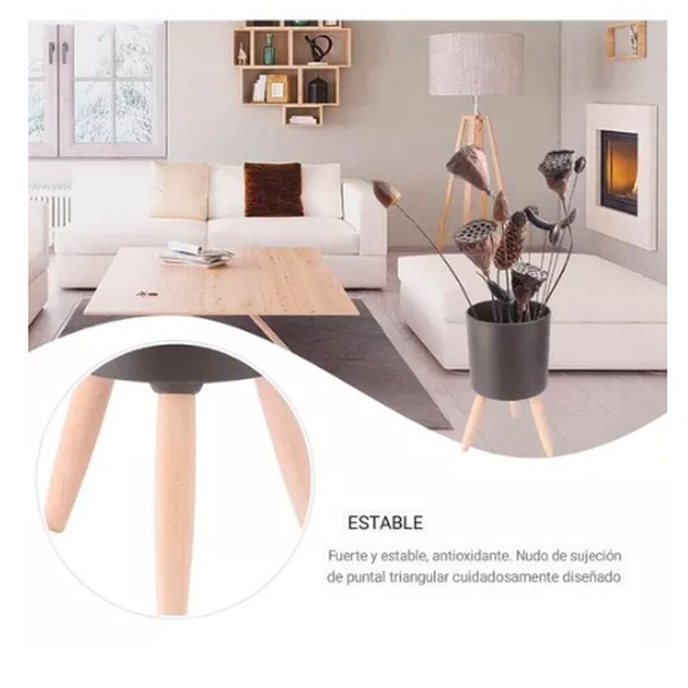 SET RIQUI 3 FLOREROS DECORATIVOS METÁLICOS PEDESTAL MACETEROS METAL - 3