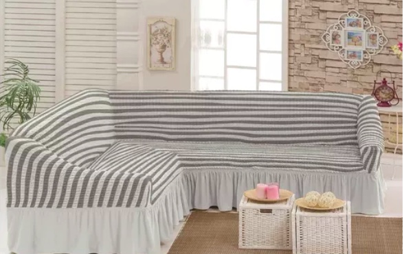 FUNDA CUBRE SOFA CUADRILLE CON DISEÑO TIPO L - 2