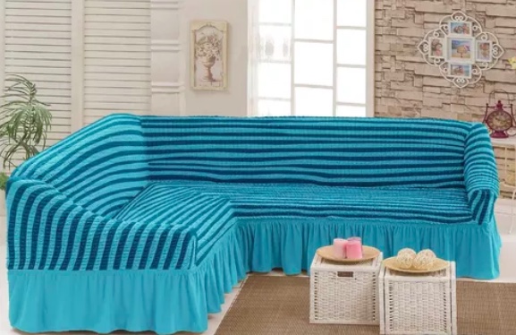 FUNDA CUBRE SOFA CUADRILLE CON DISEÑO TIPO L - 2