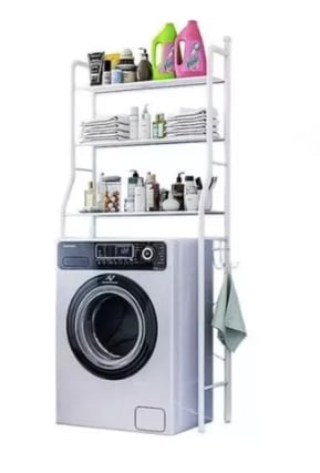 ORGANIZADOR RIQUI ESTANTE LAVADORA BAÑO METALICO RACK 3 NIVELES - 1