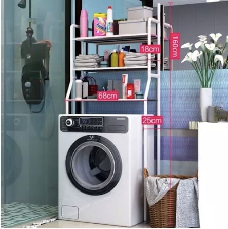 ORGANIZADOR RIQUI ESTANTE LAVADORA BAÑO METALICO RACK 3 NIVELES - 2