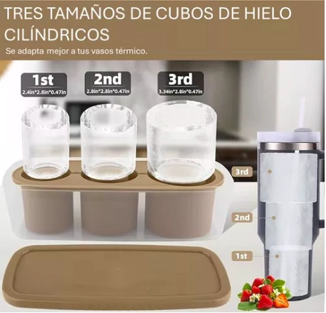 MOLDE DE HIELO DE SILICONA PARA VASO TÉRMICO TUMBLER AGREGAR A FAVORITOS - 4