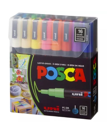 SET X16 MARCADORES RIQUI POSCA 3M - 1