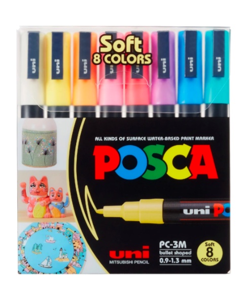 SET X8 MARCADORES RIQUI POSCA 1MR COLORES PASTEL - 1
