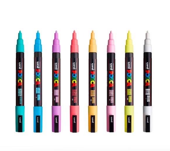 SET X8 MARCADORES RIQUI POSCA 1MR COLORES PASTEL - 2
