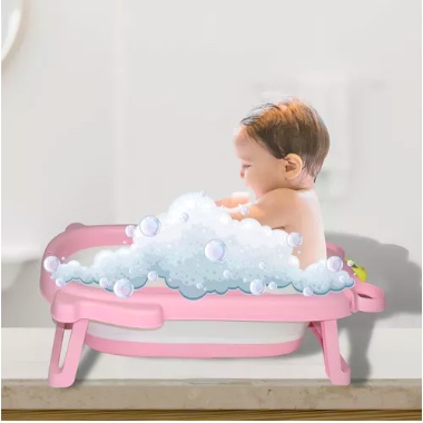BAÑERA RIQUI PLEGABLE + COJÍN GRANDE REFORZADO ROSADO - 2
