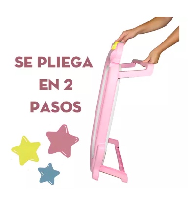 BAÑERA RIQUI PLEGABLE + COJÍN GRANDE REFORZADO ROSADO - 4