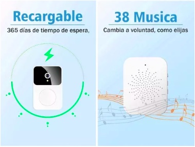 TIMBRE RIQUI INALÁMBRICO EXTERIOR PORTÁTIL - 8
