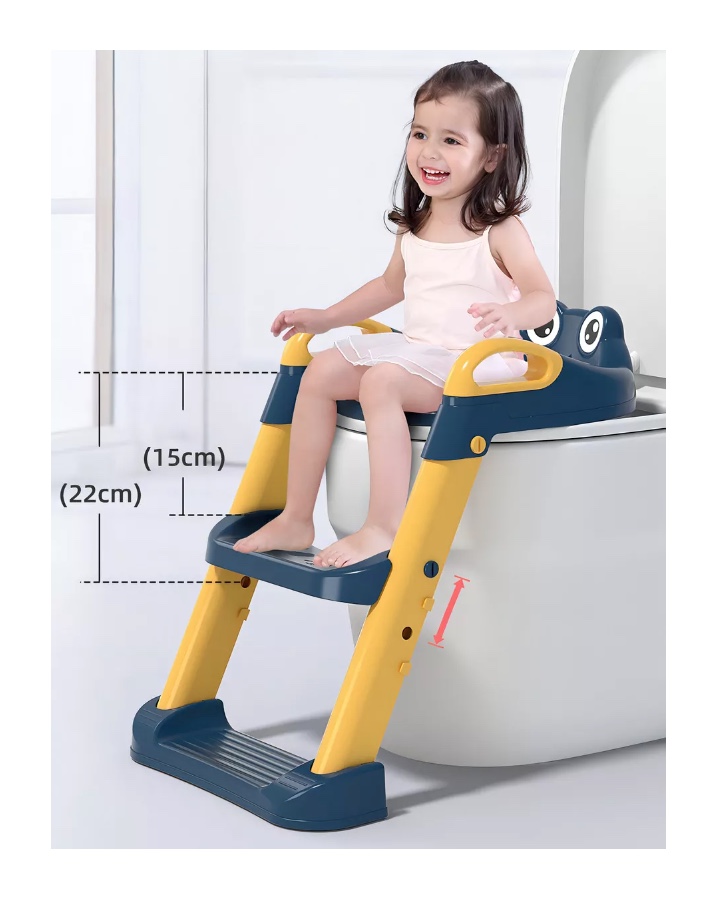 ESCALERA RIQUI NIÑOS INODORO ASIENTO ENTRENADOR AZUL - 6