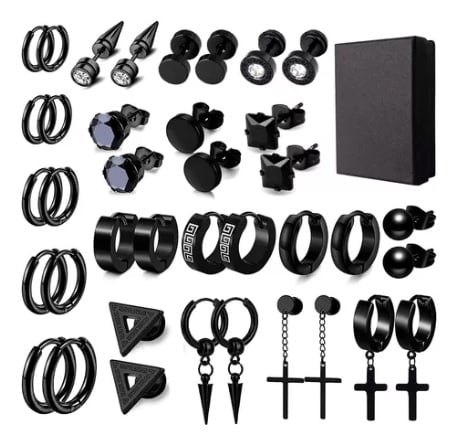 ARETES RIQUI NEGROS 19PCS - 1