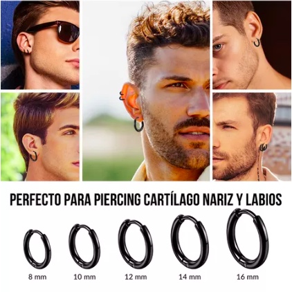 ARETES RIQUI NEGROS 19PCS - 6