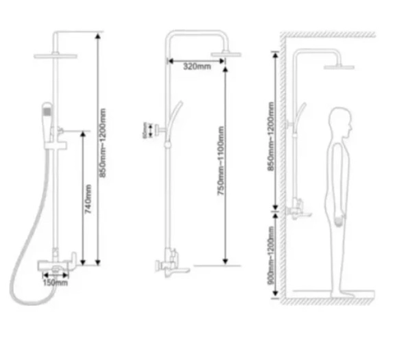 COLUMNAS DE DUCHA RIQUI TERMOSTÁTICA PARA BAÑO - 3