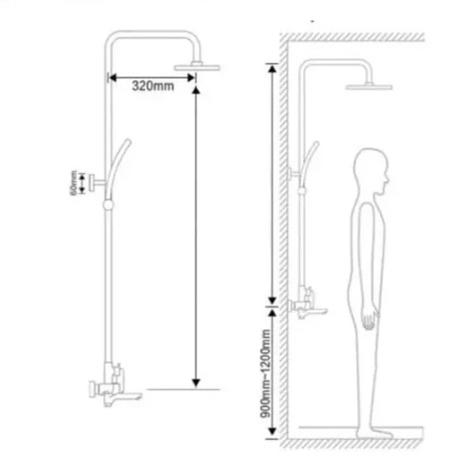 DUCHA COLUMNA NEGRA PUSH BOTON - 3