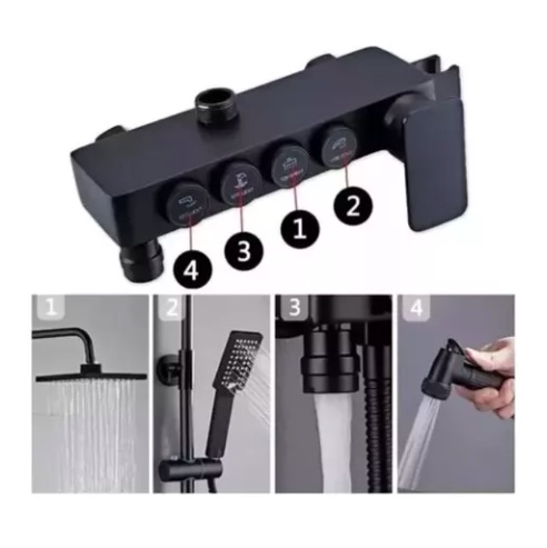 DUCHA COLUMNA NEGRA PUSH BOTON - 5