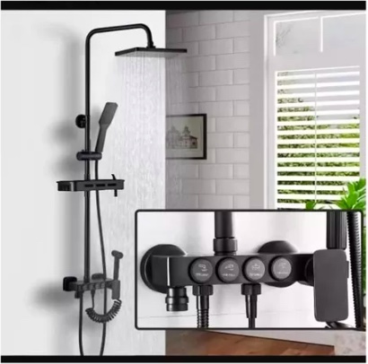 DUCHA COLUMNA NEGRA PUSH BOTON - 7