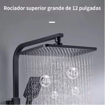 COLUMNA DE DUCHA RIQUI NEGRO MATE MULTI-FUNCIONES CON PANTALLA - 2