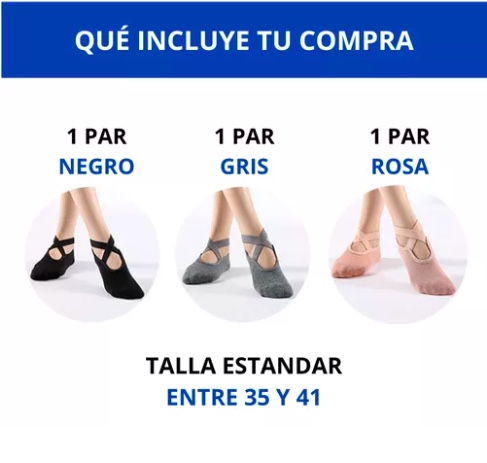 PACK X3 PARES DE CALCETINES UNISEX RIQUI YOGA ANTIDESLIZANTES PARA PILATES - 7