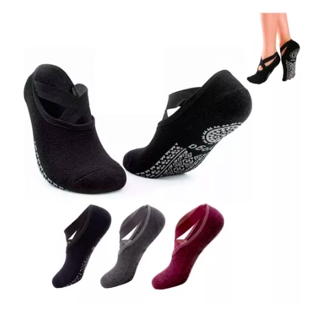 PACK X3 PARES DE CALCETINES UNISEX RIQUI YOGA ANTIDESLIZANTES PARA PILATES - 1