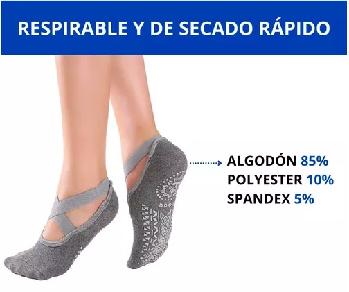 PACK X3 PARES DE CALCETINES UNISEX RIQUI YOGA ANTIDESLIZANTES PARA PILATES - 2