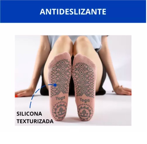 PACK X3 PARES DE CALCETINES UNISEX RIQUI YOGA ANTIDESLIZANTES PARA PILATES - 3
