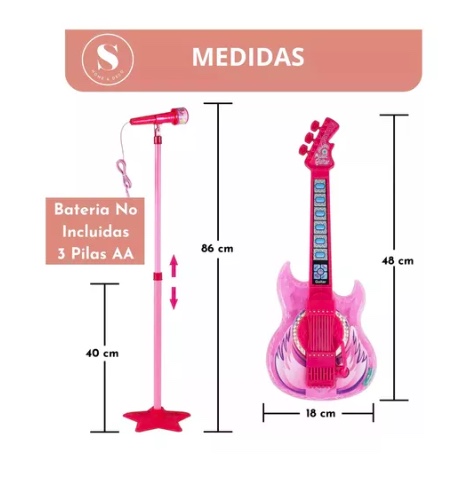 GUITARRA RIQUI CON MICRÓFONO KARAOKE - 5