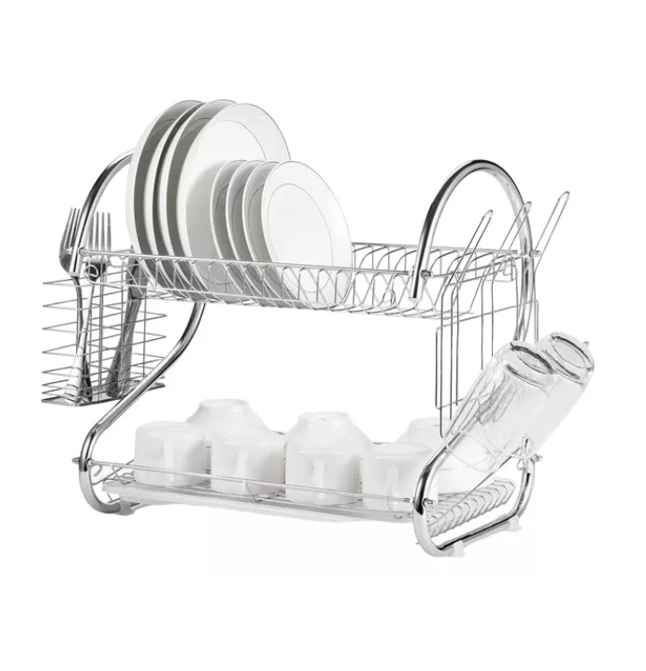 SECADOR ESCURRIDOR PLATOS VAJILLA 2 NIVELES ACERO INOXIDABLE - 2