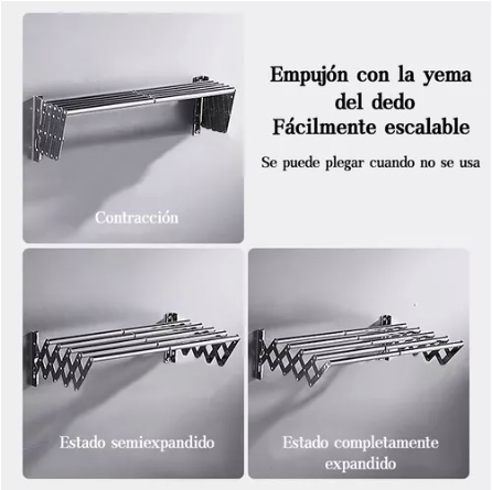 TOALLERO DE BAÑO RETRÁCTIL DE ACERO INOXIDABLE - 3