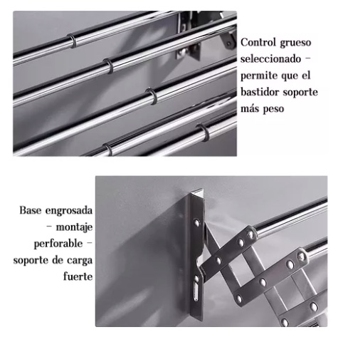 TOALLERO DE BAÑO RETRÁCTIL DE ACERO INOXIDABLE - 4