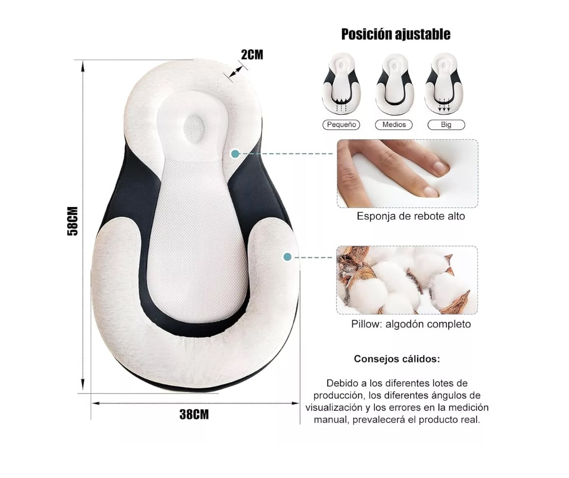 COJIN ANTIREFLUJO RIQUI ANTI REFLUJO GRIS PARA BEBE - 8