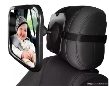 ESPEJO RETROVISOR RIQUI NEGRO DE AUTO PARA SEGURIDAD DE NIÑOS - 1