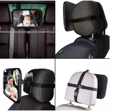 ESPEJO RETROVISOR RIQUI NEGRO DE AUTO PARA SEGURIDAD DE NIÑOS - 5