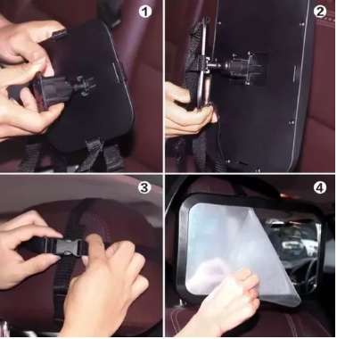 ESPEJO RETROVISOR RIQUI NEGRO DE AUTO PARA SEGURIDAD DE NIÑOS - 6
