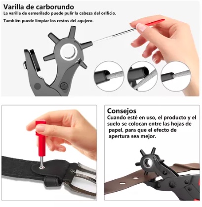 SET 2 ALICATE PERFORADOR PARA CUERO - 5