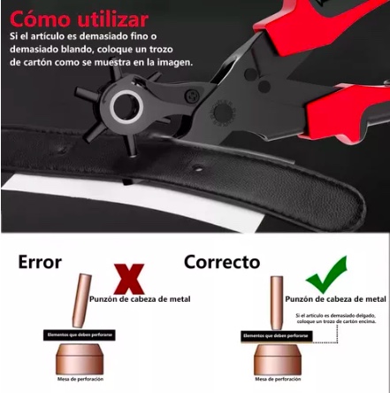 SET 2 ALICATE PERFORADOR PARA CUERO - 6