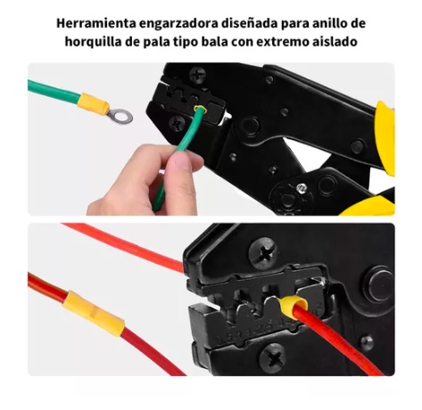 ALICATE CRIMPEADORA PRENSA TRINQUETE + 8 CABEZALES - 7
