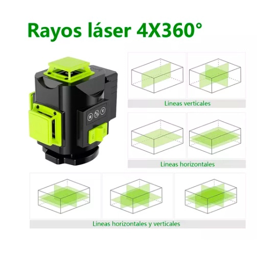NIVEL LÁSER VERDE, 4D 16 LÍNEAS 360º NIVELACIÓN AUTOMÁTICA - 3
