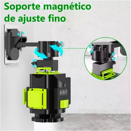 NIVEL LÁSER VERDE, 4D 16 LÍNEAS 360º NIVELACIÓN AUTOMÁTICA - 4