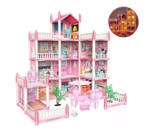 CASA DE MUÑECAS RIQUI ROSADO CASTILLO DE PRINCESA - 1