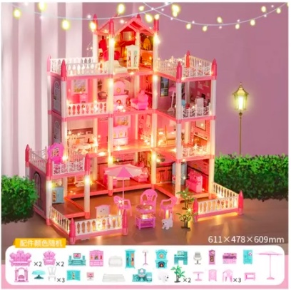 CASA DE MUÑECAS RIQUI ROSADO CASTILLO DE PRINCESA - 3