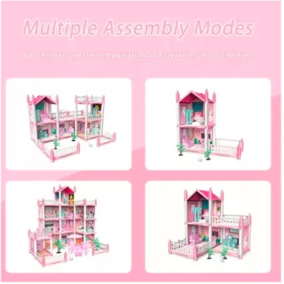CASA DE MUÑECAS RIQUI ROSADO CASTILLO DE PRINCESA - 4