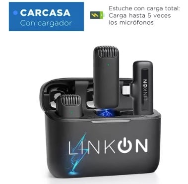 MICROFONO RIQUI INALAMBRICO SOLAPA LAVALIER LINKON PRO + ESTUCHE COLOR ENTRADA IPHONE - 5
