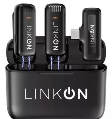 MICROFONO RIQUI INALAMBRICO SOLAPA LAVALIER LINKON PRO + ESTUCHE COLOR ENTRADA USB C - 1