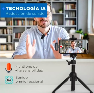 MICROFONO RIQUI INALAMBRICO SOLAPA LAVALIER LINKON PRO + ESTUCHE COLOR ENTRADA USB C - 7
