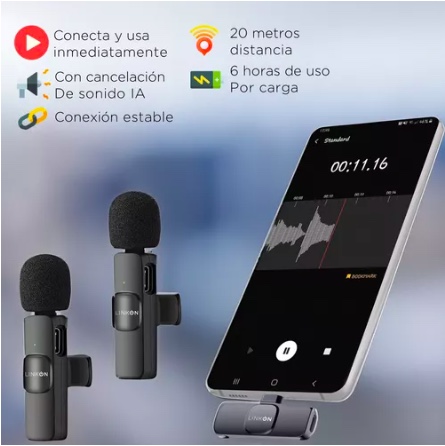 MICROFONO RIQUI INALAMBRICO SOLAPA LAVALIER LINKON PROFESIONAL - 2